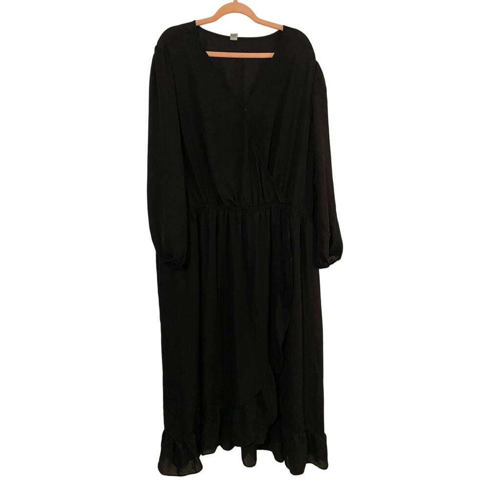 Old Navy Black Midi Dress - Ruffle Bottom - Size 4X